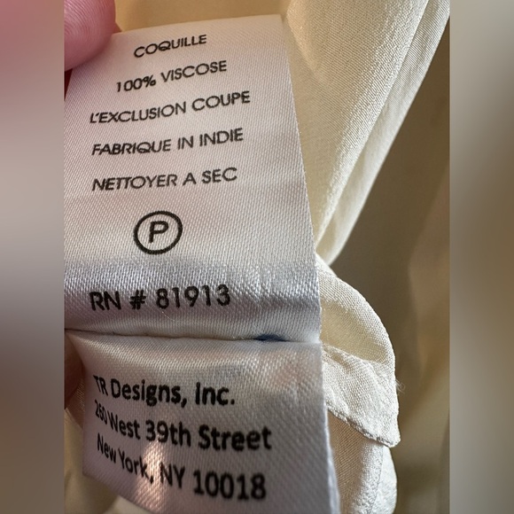 PLENTY by TRACY REESE XS Ivory Boho Blouse Tassel Tie Red Blue Black Embroidery - Picture 8 of 12